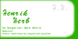 henrik werb business card